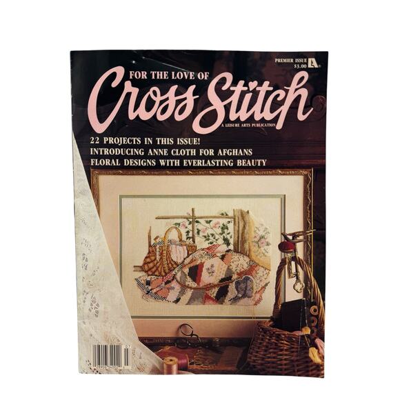 Vintage For The Love of Cross Stitch Project Magazine 1988 LEISURE ARTS V1#1 - Picture 1 of 12
